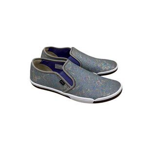 Plae Marten Puzzled Plum Metallic Slip On Sneakers Shoes Womens size 10.5